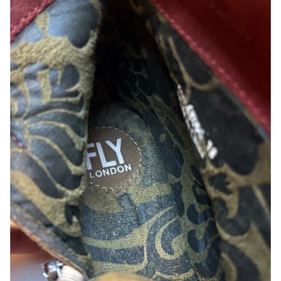 Fly London Yex Leather Suede Fold‎ Over Wedge Boots Booties US Size 7.5 - Picture 9 of 12